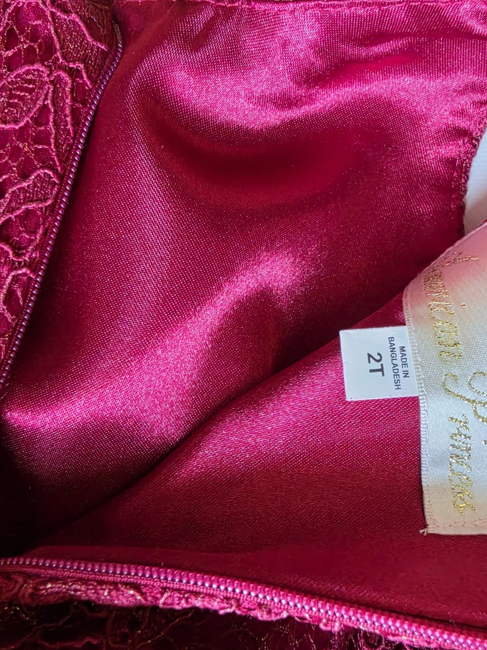 2T Burgundy Lace Party Dress - Picture 5 of 8
